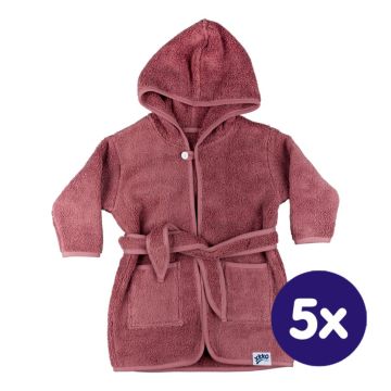 Dětský biobavlněný froté župan XKKO Organic - Mesa Rose 5x1ks (VO balení)