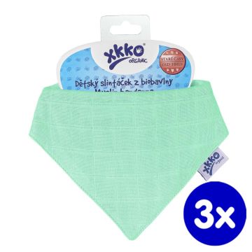 Dětský slintáček XKKO Organic Staré časy - Lights Green 3x1ks VO bal.