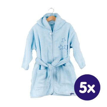 Dětský biobavlněný froté župan XKKO Organic - Baby Blue Stars 5x1ks (VO balení)