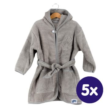 Dětský biobavlněný froté župan XKKO Organic - Silver Stars 5x1ks (VO balení)