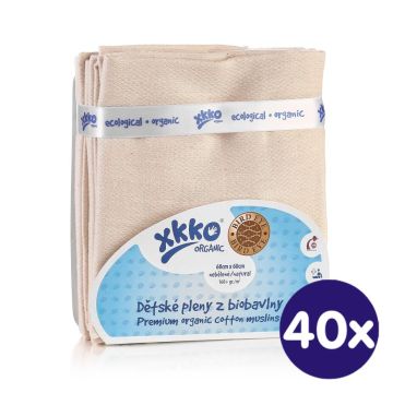 Pleny z biobavlny XKKO Organic 60x60 - Bird Eye Natural 40x5ks VO bal.