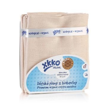 Pleny z biobavlny XKKO Organic 60x60 - Bird Eye Natural 