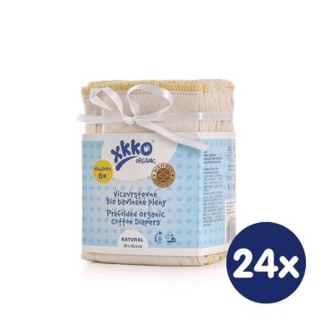Vícevrstvé plenky XKKO Organic (4/6/4) - Bird Eye Newborn Natural 24x6ks (VO bal.)