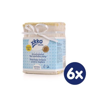 Vícevrstvé plenky XKKO Organic (4/6/4) - Bird Eye Newborn Natural 6x6ks (VO bal.)