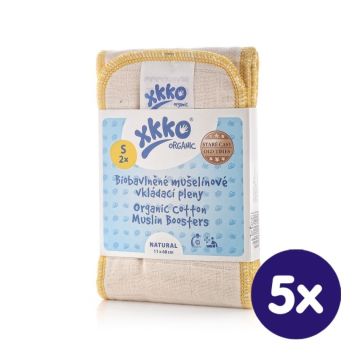 Vkládací pleny XKKO Organic Old Times - Natural Velikost S 5x2ks (VO bal.)