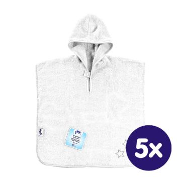 BIO bavlněné froté pončo XKKO Organic - White Stars 5x1ks (VO bal.)