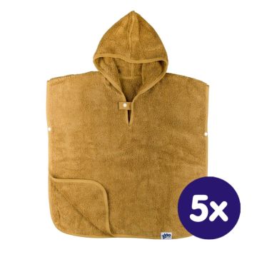 BIO bavlněné froté pončo XKKO Organic - Honey Mustard 5x1ks (VO bal.)