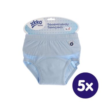 Tréninkové kalhotky XKKO Organic - Baby Blue Velikost S 5x1ks (VO balení)