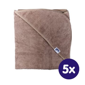 BIO bavlněná froté osuška s kapucí XKKO Organic 90x90 - Atmosphere 5x1ks (VO bal.)