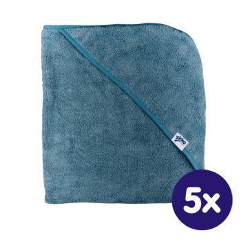 BIO bavlněná froté osuška s kapucí XKKO Organic 90x90 - Mountain Spring 5x1ks (VO bal.)
