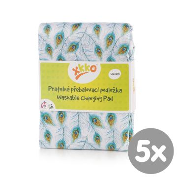 Pratelná přebalovací podložka XKKO 50x70 - Peacock Feathers 5x1ks (VO bal.)