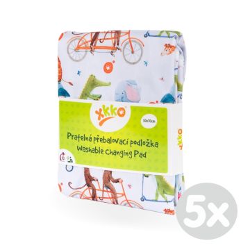 Pratelná přebalovací podložka XKKO 50x70 - ZOO on the Road 5x1ks (VO bal.)