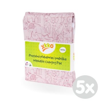 Pratelná přebalovací podložka XKKO 50x70 - Safari Mesa Rose 5x1ks (VO bal.)