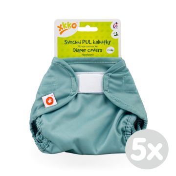 Svrchní PUL kalhotky XKKO Newborn - Granite Green 5x1ks (VO bal.)
