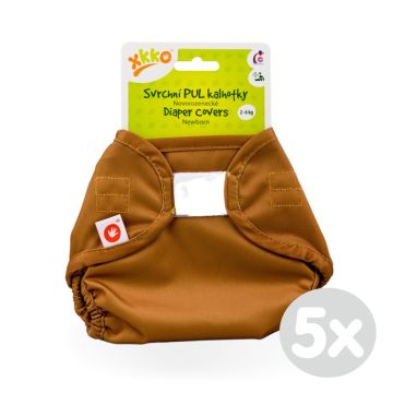 Svrchní PUL kalhotky XKKO Newborn - Honey Mustard 5x1ks (VO bal.)