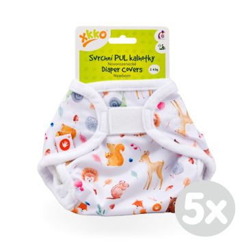 Svrchní PUL kalhotky XKKO Newborn - Wild Forest 5x1ks (VO bal.)