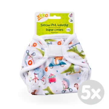 Svrchní PUL kalhotky XKKO Newborn - ZOO on the Road 5x1ks (VO bal.)