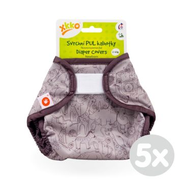 Svrchní PUL kalhotky XKKO Newborn - Safari Atmosphere 5x1ks (VO bal.)
