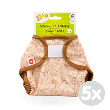 Svrchní PUL kalhotky XKKO Newborn - Safari Honey Mustard 5x1ks (VO bal.)