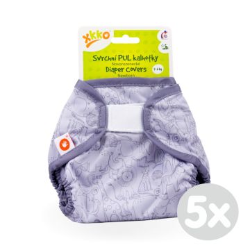 Svrchní PUL kalhotky XKKO Newborn - Safari Lavender Aura 5x1ks (VO bal.)