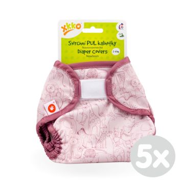 Svrchní PUL kalhotky XKKO Newborn - Safari Mesa Rose 5x1ks (VO bal.)
