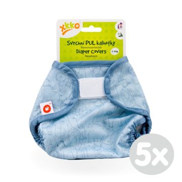 Svrchní PUL kalhotky XKKO Newborn - Safari Mountain Spring 5x1ks (VO bal.)