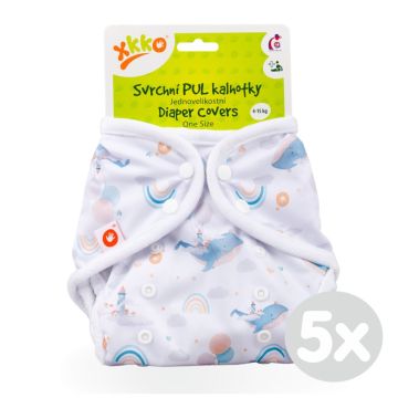 Svrchní PUL kalhotky XKKO One Size - Sky Whale 5x1ks (VO bal.)