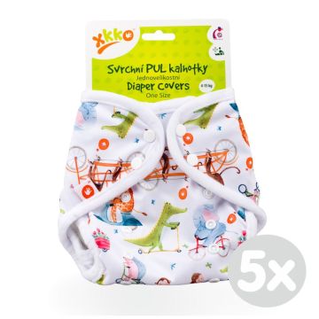 Svrchní PUL kalhotky XKKO One Size - ZOO on the Road 5x1ks (VO bal.)