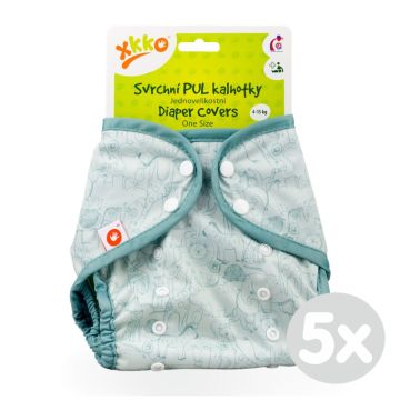 Svrchní PUL kalhotky XKKO One Size - Safari Granite Green 5x1ks (VO bal.)