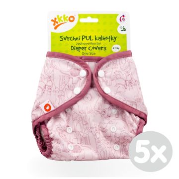 Svrchní PUL kalhotky XKKO One Size - Safari Mesa Rose 5x1ks (VO bal.)