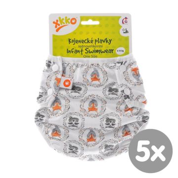 Jednovelikostní kojenecké plavky XKKO - Fox&Raccoon 5x1ks (VO bal.)