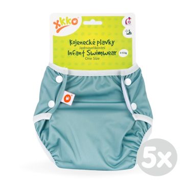 Jednovelikostní kojenecké plavky XKKO - Granite Green 5x1ks (VO bal.)