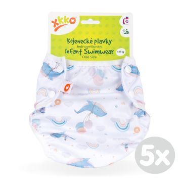 Jednovelikostní kojenecké plavky XKKO - Sky Whale 5x1ks (VO bal.)