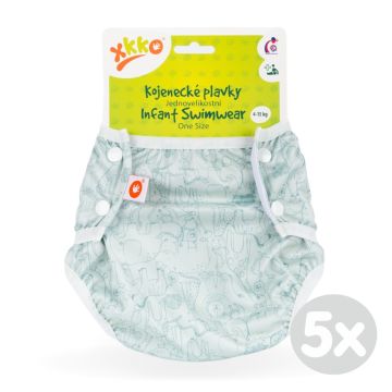 Jednovelikostní kojenecké plavky XKKO - Safari Granite Green 5x1ks (VO bal.)