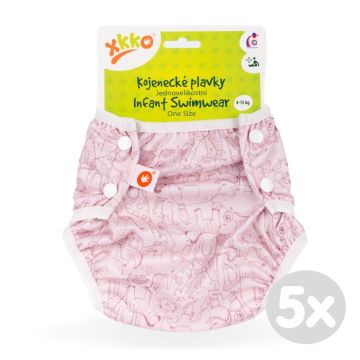 Jednovelikostní kojenecké plavky XKKO - Safari Mesa Rose 5x1ks (VO bal.)