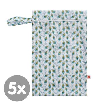 Nepromokavý pytlík XKKO Velikost M - Peacock Feathers 5x1ks (VO bal.)