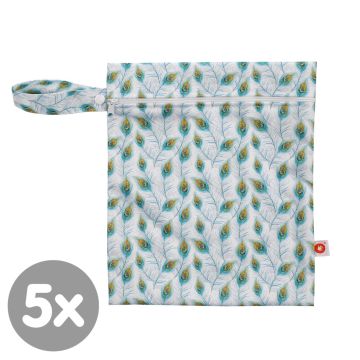 Nepromokavý pytlík XKKO Velikost S - Peacock Feathers 5x1ks (VO bal.)