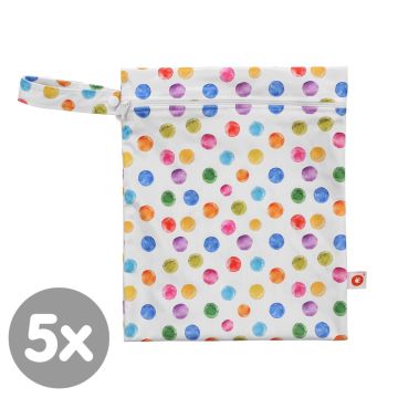 Nepromokavý pytlík XKKO Velikost S - Watercolour Polka Dots 5x1ks (VO bal.)
