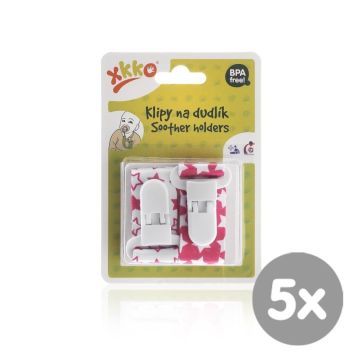 XKKO Klipy na dudlík - Little Stars Magenta MIX 5x2ks (VO balení)