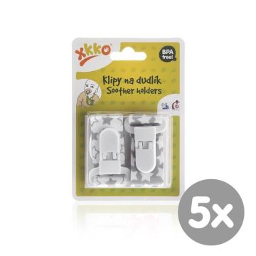 XKKO Klipy na dudlík - Little Stars Silver MIX 5x2ks (VO balení)