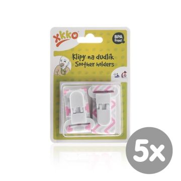 XKKO Klipy na dudlík - Scandinavian Baby Pink MIX 5x2ks (VO balení)